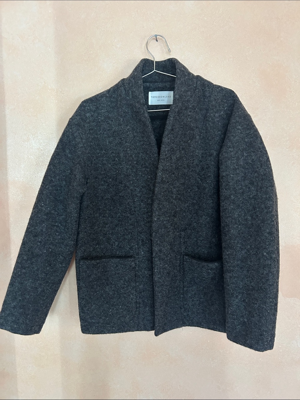 TOMORROWLAND Dark Charcoal Wool Pea Coat size medium